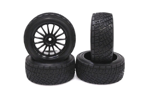 Racers Edge 3481BK 1/10 HPI Rally Off-Road WR8 Flower Line Black Wheels (4 Pieces)