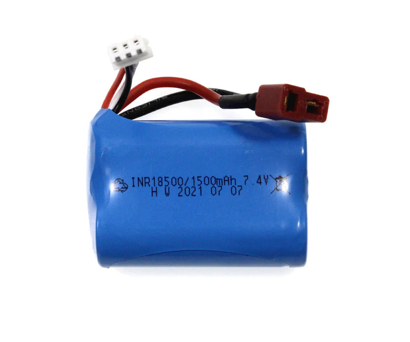 Racers Edge 6412 Li-Ion 7.4V 1500mAh Battery Pack (TYPE 18500) with T-Plug for Blackzon Slyder