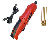 Racers Edge 7200 Electric Mini Screwdriver with TiN Coated 4 Piece Metric Hex Bit Set