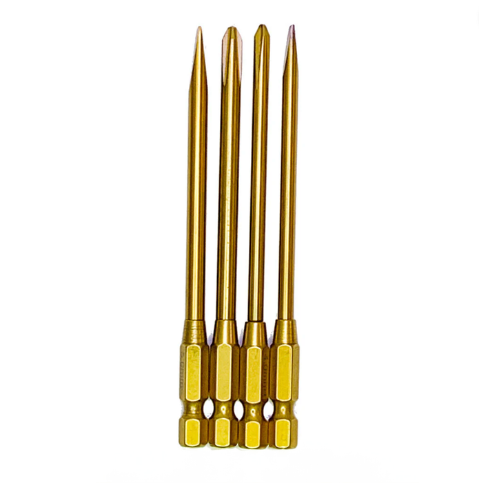 Racers Edge 7202 TiN Coated Phillips and Flat Head Bit Set (4 Pieces)