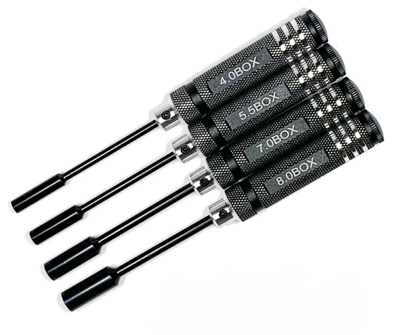 Racers Edge 7220 Metric Nut Driver Set with Black Handles (4 Pieces)