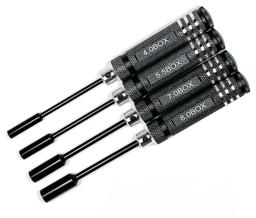 Racers Edge 7220 Metric Nut Driver Set with Black Handles (4 Pieces)