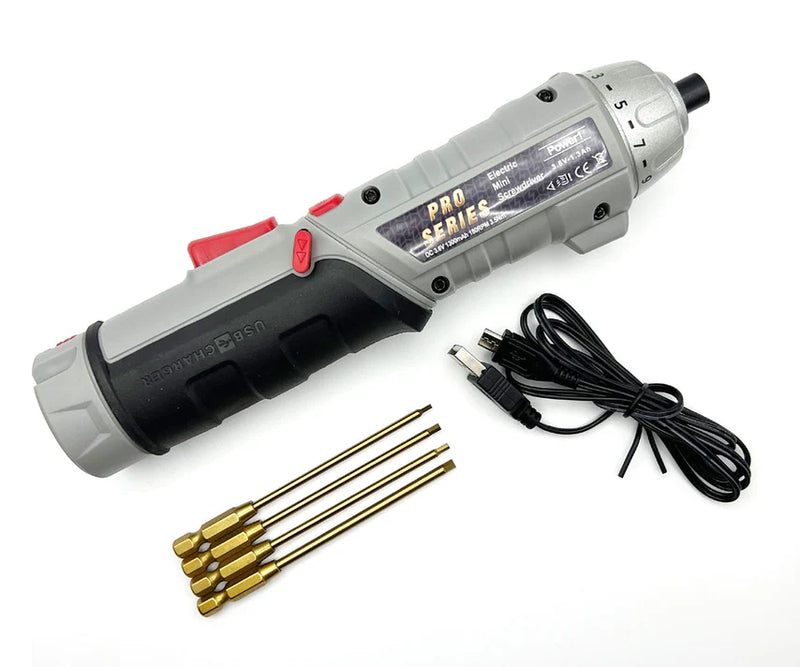 Racers Edge PRO7030 Cordless Drill with Clutch & Metric Tip Set (1.5/2.0/2.5/3mm)