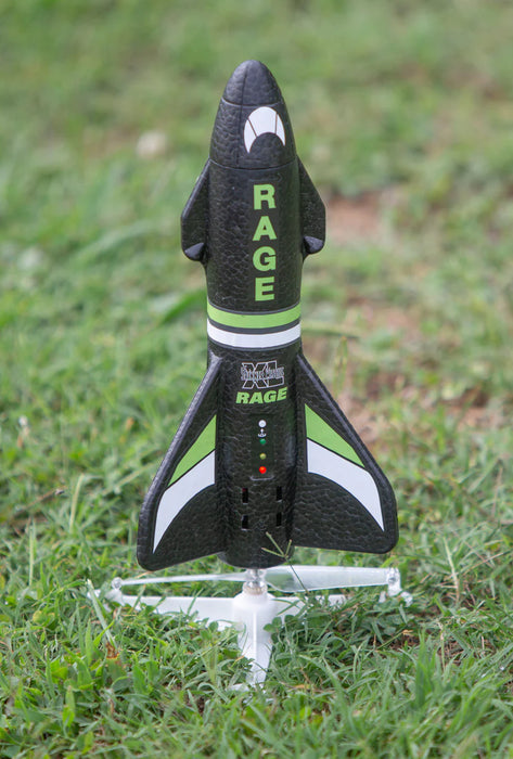 Rage RC 4150B Spinner Missile XL Electric Free-Flight Rocket with Parachute and LEDs - Black