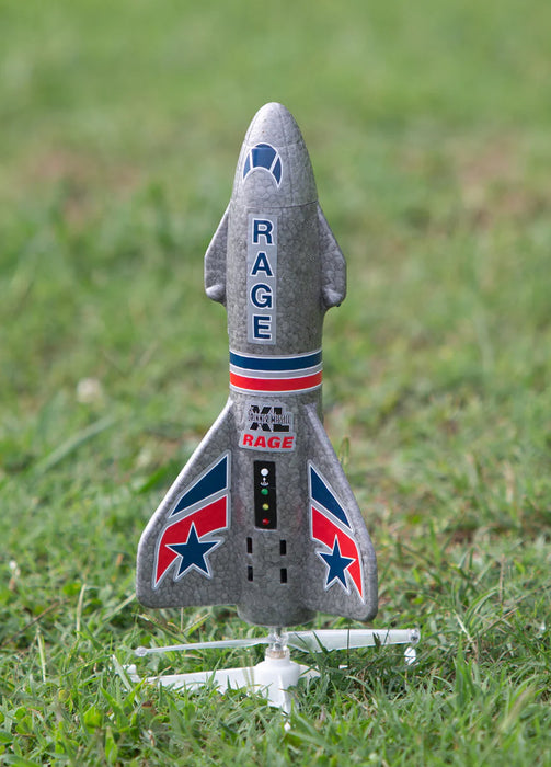 Rage RC 4150G Spinner Missile XL Electric Free-Flight Rocket with Parachute and LEDs - Gray