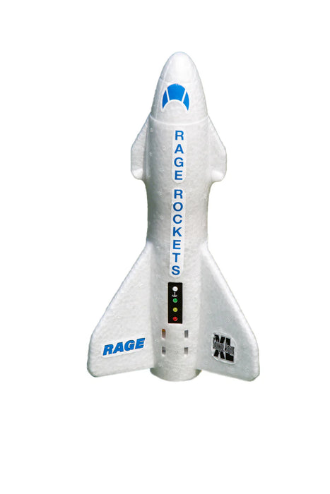 Rage RC 4150W Spinner Missile XL Electric Free-Flight Rocket with Parachute and LEDs - White