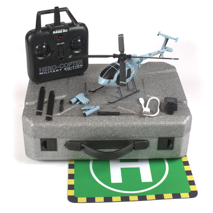 Rage RC 6102 Hero-Copter Military 4-Blade RTF Heli - Navy