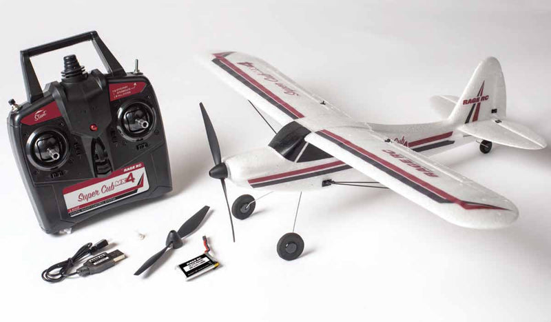 Rage RC A1114 Super Cub MX4 Micro 4-Channel RTF Airplane with PASS (Pilot Assist Stability Software) System