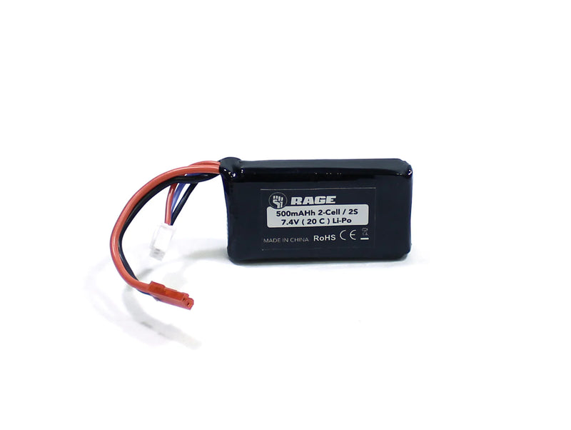 Rage RC A1152 7.4V 2S 500mAh 20C Lipo Battery with JST Connector for Super Cub 750, Super Cub 750 BL