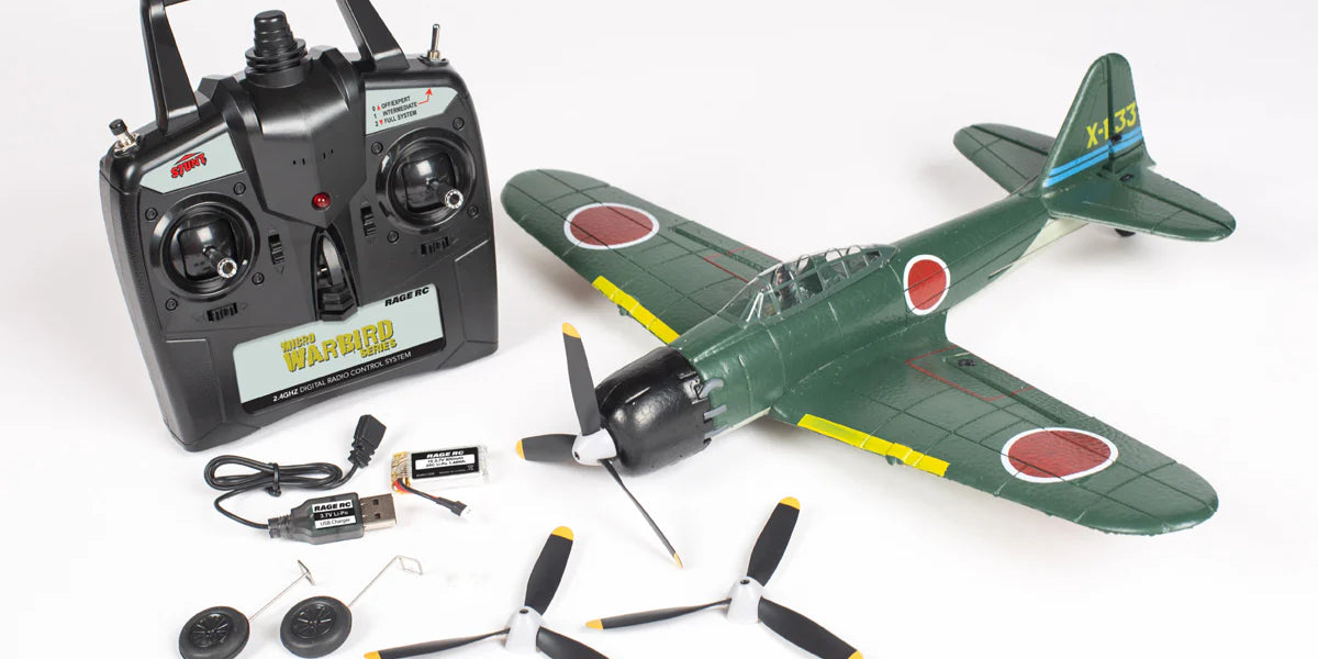 Rage RC A1306 Mitsubishi A6M Zero Micro RTF Airplane with PASS (Pilot ...