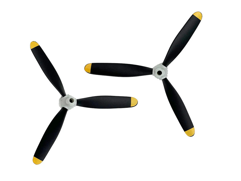 Rage RC A1368 3-Blade Scale Prop & Spinner for F4U Jolly Rogers, P-47 Thunderbolt (2 Pack)