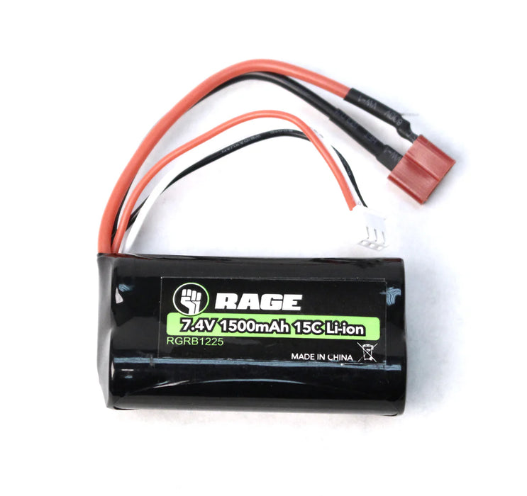 Rage RC B1225 7.4V 1500mAh Li-ion Battery for Black Marlin, Black Marlin EX