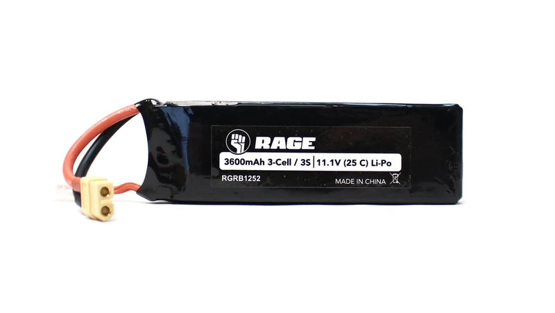 Rage RC B1252 11.1V 3S 25C 3600mAh Li-Po Battery with XT60 for SC700BL Super Cat