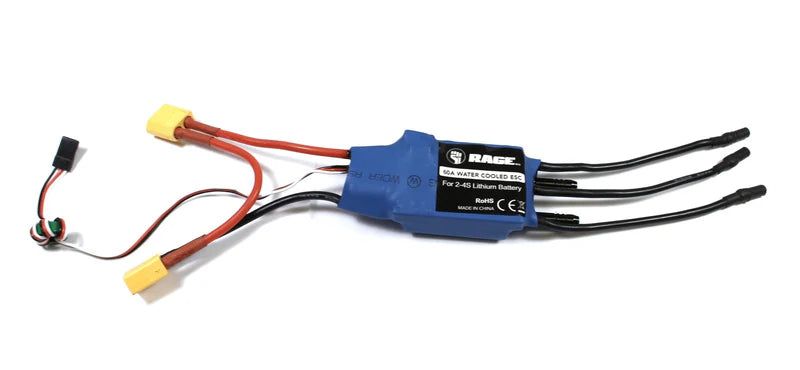 Rage RC B1267 60 Amp Brushless ESC (Water-Cooled) for Velocity 800BL, Velocity 900BL