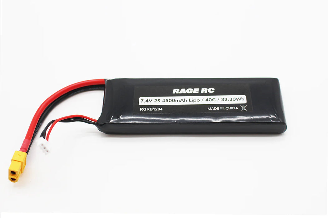 Rage RC B1284 2S 7.4V 4500mAh 40C Battery Pack with XT60 Connector for Velocity 900BL