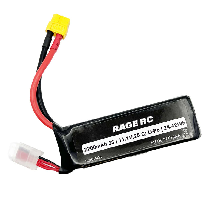 Rage RC B1433 11.1V 3S 2200mAh 25C LiPo with XT60 Connector for Black Marlin EX Brushless