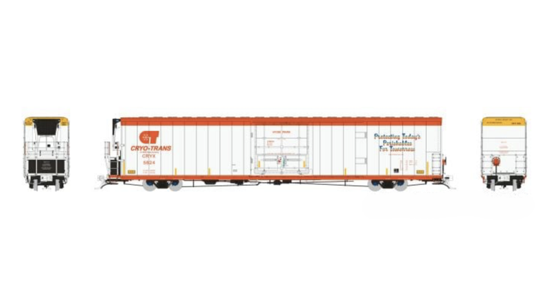 Rapido 167002A HO Scale 72' Reefer CRYO-TRANS CRYX Single Car #'s Vary