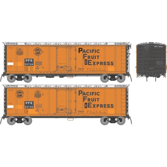 Rapido 196007A HO Scale R-40-27 Reefer: Pacific Fruit Express PFE - 1970s TIV Repaint: Single Car #1