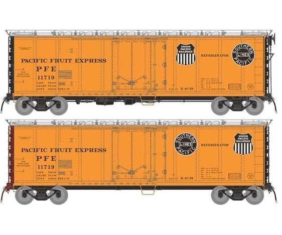 Rapido 196101A HO Scale R-40-28 Reefer: Pacific Fruit Express PFE - 1957 Scheme: Single Car #1
