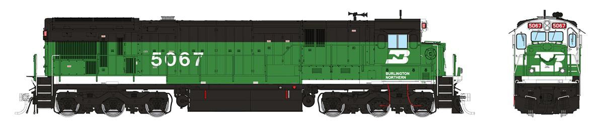 Rapido 42604 HO Scale GE C33-7 BN NO. 5067 (Green) with DCC and Sound