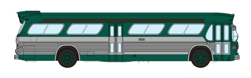 Rapido 573004 N Scale New Look Suburban Bus - New York Green/Silver (with Working Headlights)