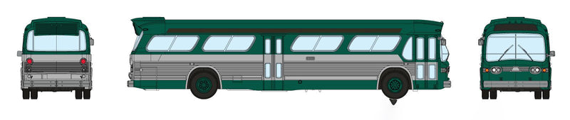 Rapido 573004 N Scale New Look Suburban Bus - New York Green/Silver (with Working Headlights)