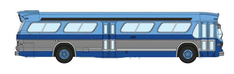 Rapido 573005 N Scale New Look Suburban Bus - New York Blue/Silver (with Working Headlights)