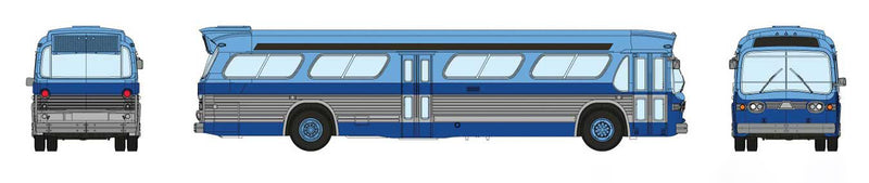 Rapido 573005 N Scale New Look Suburban Bus - New York Blue/Silver (with Working Headlights)