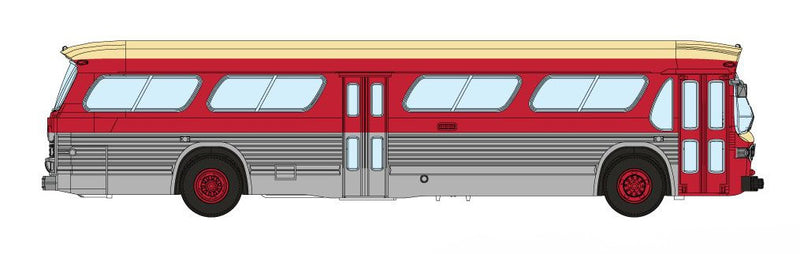 Rapido 573006 N Scale New Look Suburban Bus - Toronto Maroon/Silver (with Working Headlights)