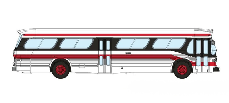 Rapido 573007 N Scale New Look Suburban Bus - Toronto Red/Black/White (with Working Headlights)
