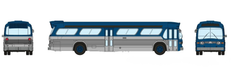 Rapido 573096 N Scale New Look Suburban Bus - Unlettered Blue/Silver (with Working Headlights)