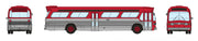Rapido 573097 N Scale New Look Suburban Bus - Unlettered Red/Silver (with Working Headlights)