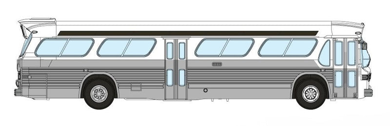 Rapido 573098 N Scale New Look Suburban Bus - Unlettered White/Silver (with Working Headlights)