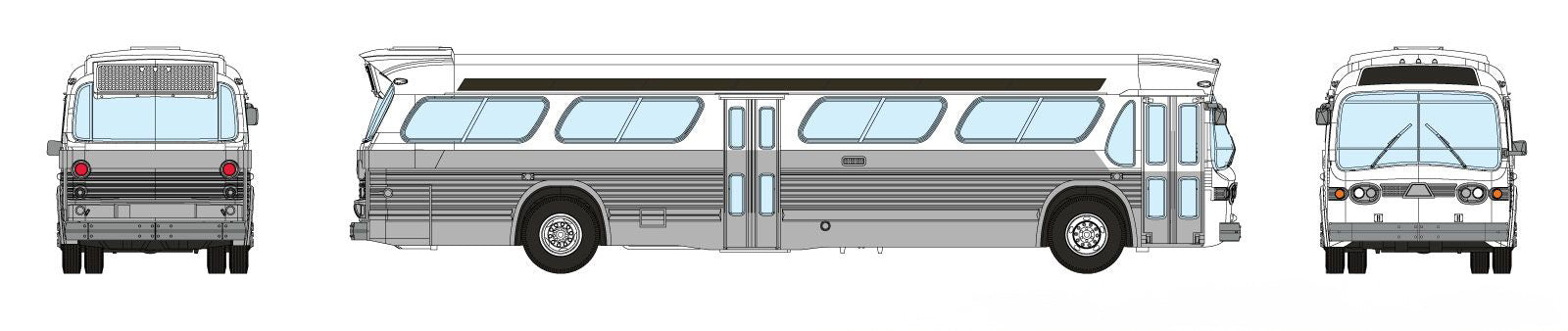 Rapido 573098 N Scale New Look Suburban Bus - Unlettered White/Silver (with Working Headlights)