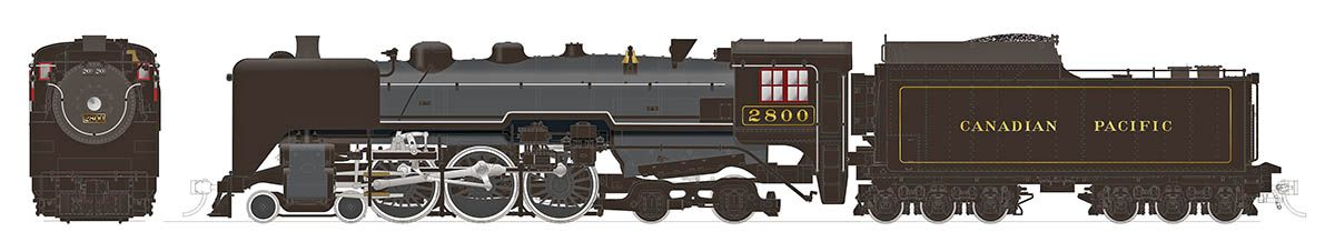 Rapido 601505 HO Scale H1b 4-6-4 Hudson Steam Locomotive Canadian Pacific CP 2816 DCC & Sound (As-Built)