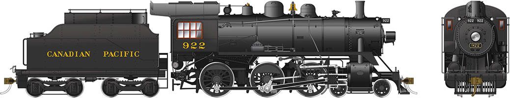 Rapido 602501 HO Scale D10g 4-6-0 Steam Locomotive Canadian Pacific CP 922 DCC and Sound