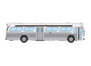 Rapido  751037 HO Scale Deluxe New Look Suburban Bus - Unlettered Transit (dual doors) White/Silver