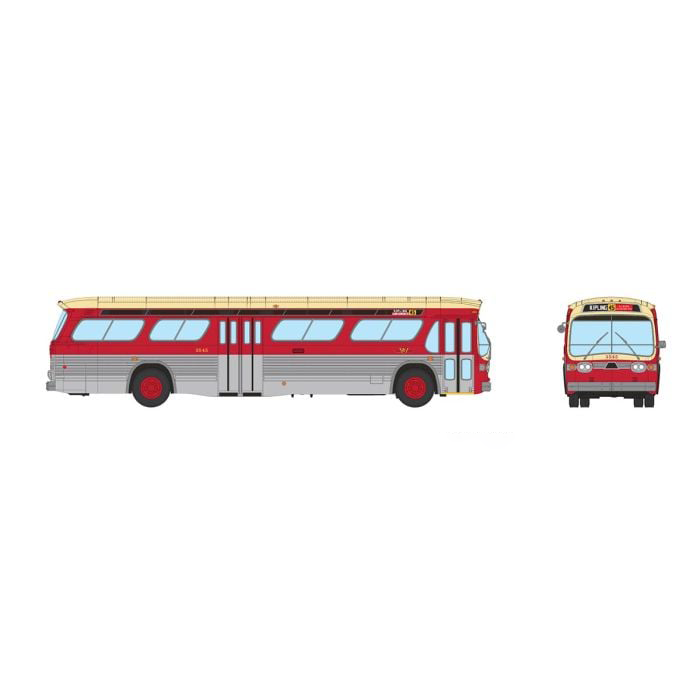 Rapido 751098 HO Scale Deluxe New Look Suburban Bus - TTC - Maroon & Cream 3545