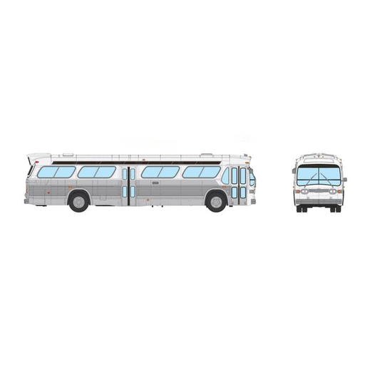 Rapido  753070 HO Scale Deluxe New Look Suburban Bus - Unlettered Transit (single door) White/Silver