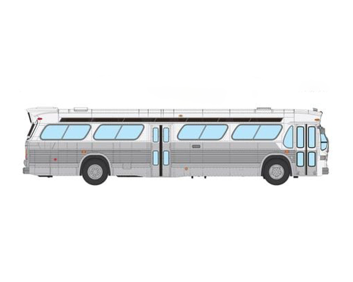 Rapido  753070 HO Scale Deluxe New Look Suburban Bus - Unlettered Transit (single door) White/Silver