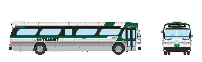 Rapido 753109 HO Scale Deluxe New Look Suburban Bus - GO Transit (Late) 1033