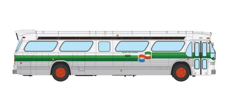Rapido 753113 HO Scale Deluxe New Look Suburban Bus - Golden Gate 884