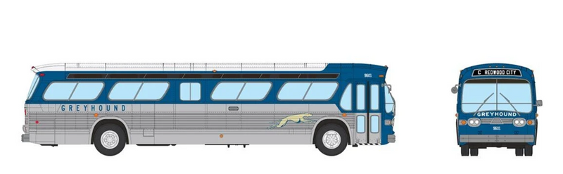 Rapido 753118 HO Scale Deluxe New Look Suburban Bus - Greyhound 9601