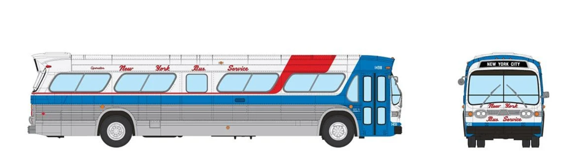 Rapido 753130 HO Scale Deluxe New Look Suburban Bus - New York Bus Service 1498