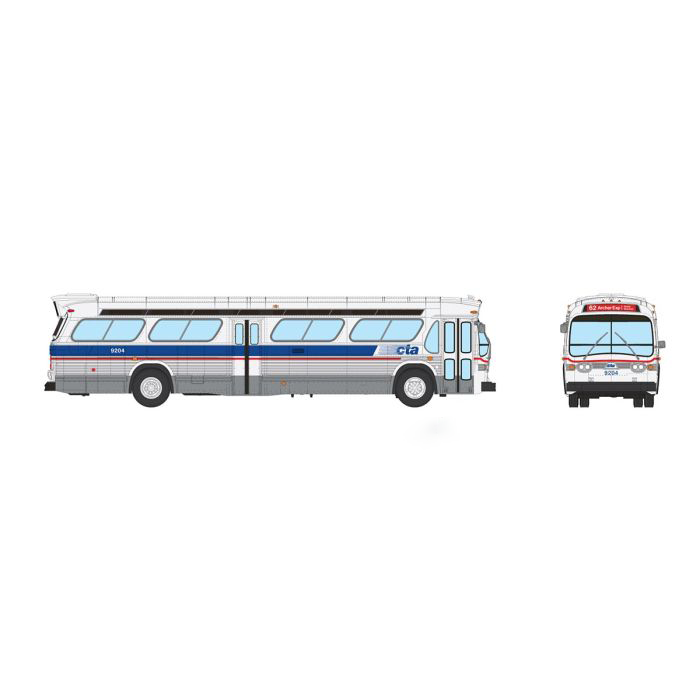 Rapido 753138 HO Scale Deluxe New Look Suburban Bus - Chicago CTA - Late scheme 9204