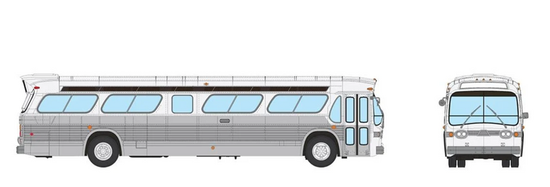 Rapido 753198 HO Scale Deluxe New Look Suburban Bus - White & Silver 5303