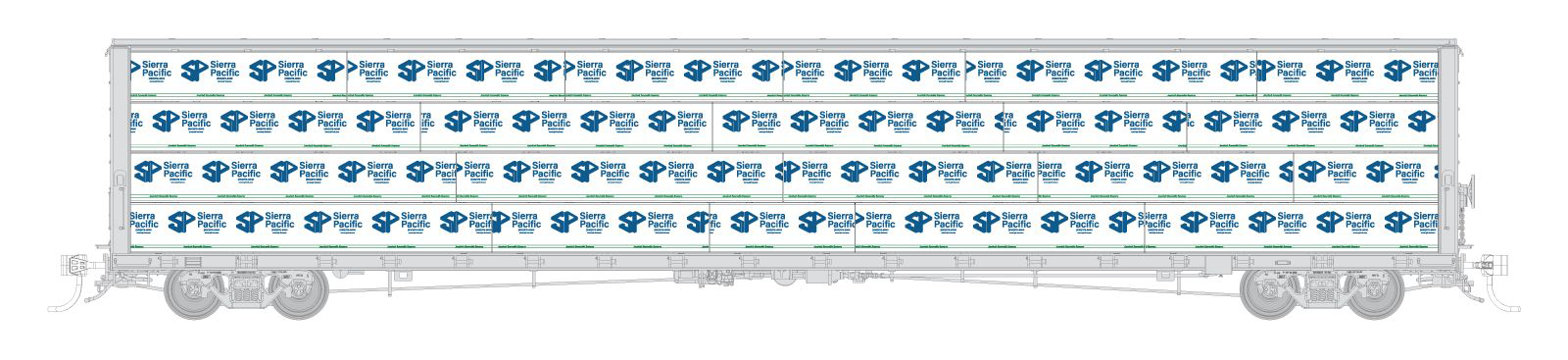 Rapido Bits 73' Centerbeam Lumber Load Sierra Pacific