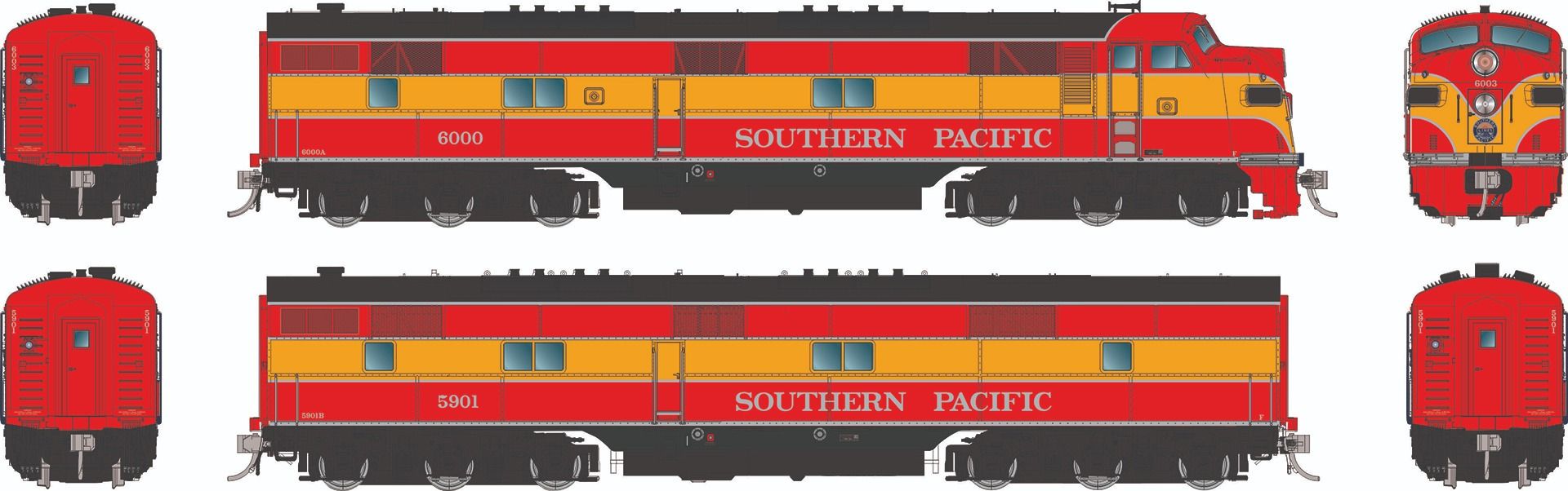 Rapido HO Scale EMD E7A + E7B Southern Pacific SP - DC