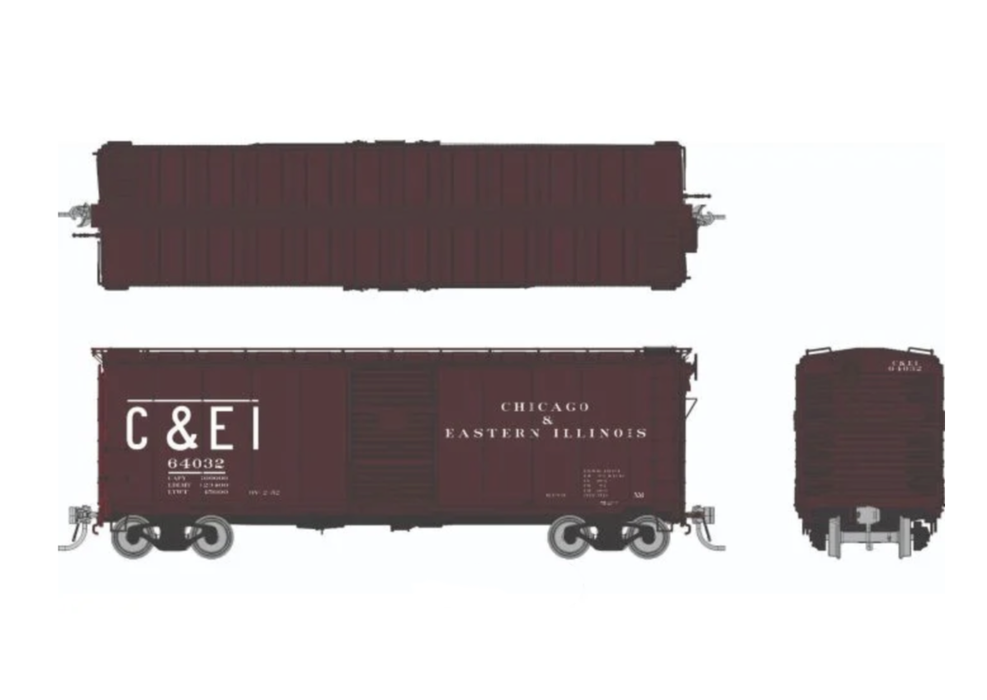Rapido Trains 1011002A HO Scale 1937 AAR Boxcar Chicago & Eastern Illinois C&EI #s Vary