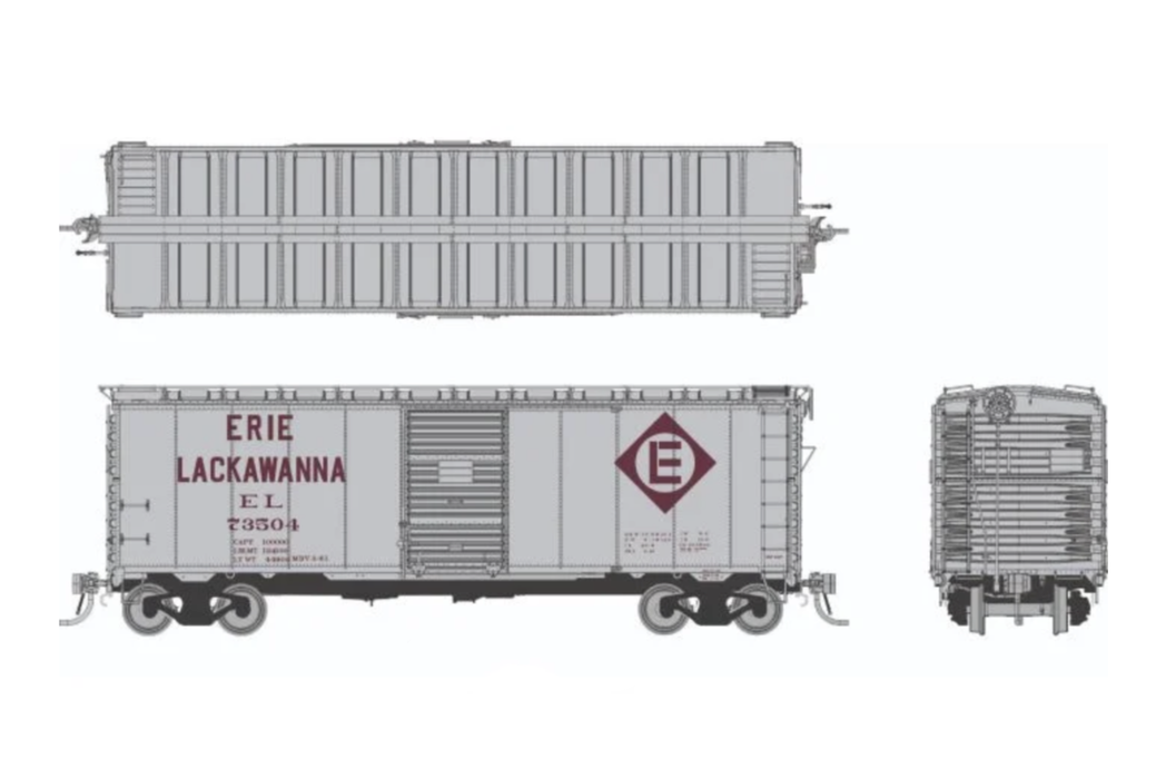 Rapido Trains 1011005A HO Scale 1937 AAR Boxcar Erie Lackawanna EL #s Vary